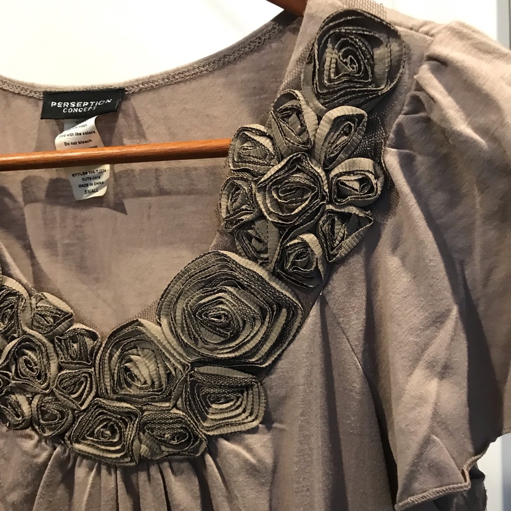 Perception Concept Floral Embellished Top  S